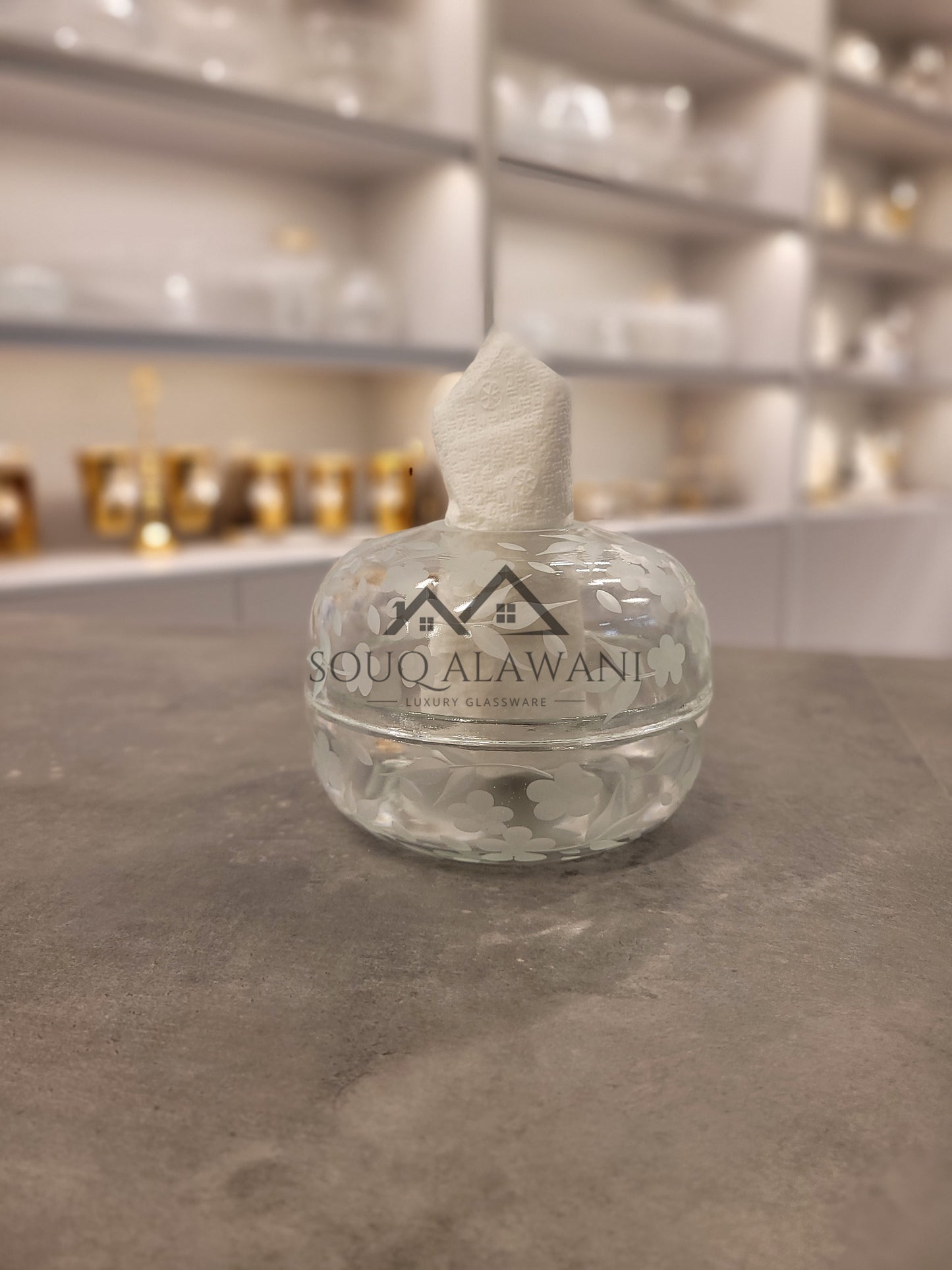 Rose Series / علبة مناديل زجاجية - SOUQ ALAWANI