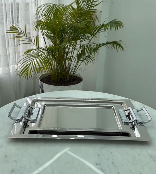 طقم صواني ستانلس ستيل 2 قطعة - SOUQ ALAWANI