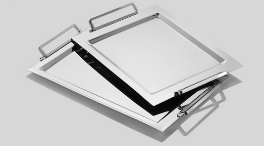 طقم صواني ستانلس ستيل 2 قطعة - SOUQ ALAWANI