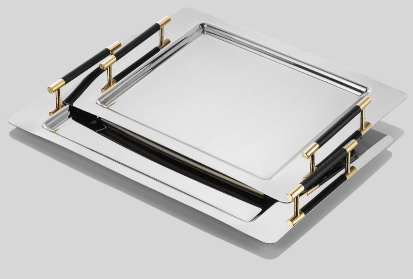 طقم صواني ستانلس ستيل 2 قطعة - SOUQ ALAWANI