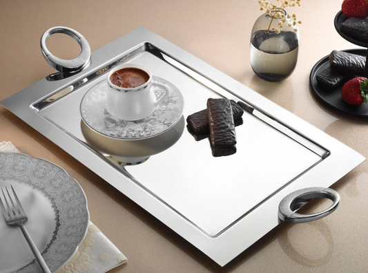 صينية قهوة ستانلس ستيل - SOUQ ALAWANI