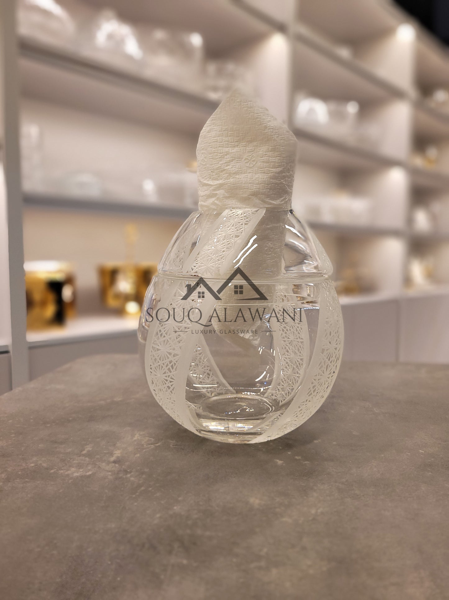 علبة مناديل زجاجية - SOUQ ALAWANI