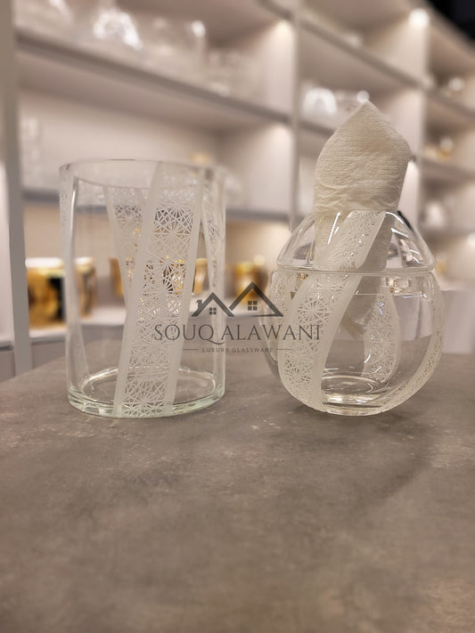 طقم علبة مناديل مع سلة - SOUQ ALAWANI