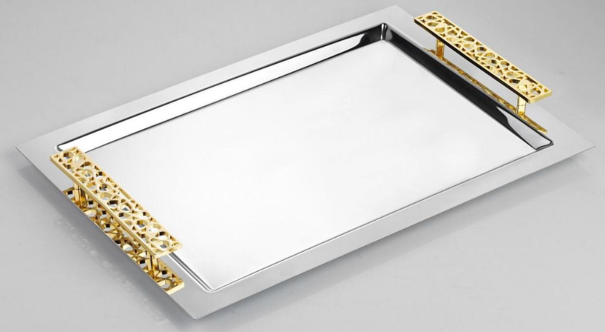 صينية شاي ستانلس ستيل - SOUQ ALAWANI