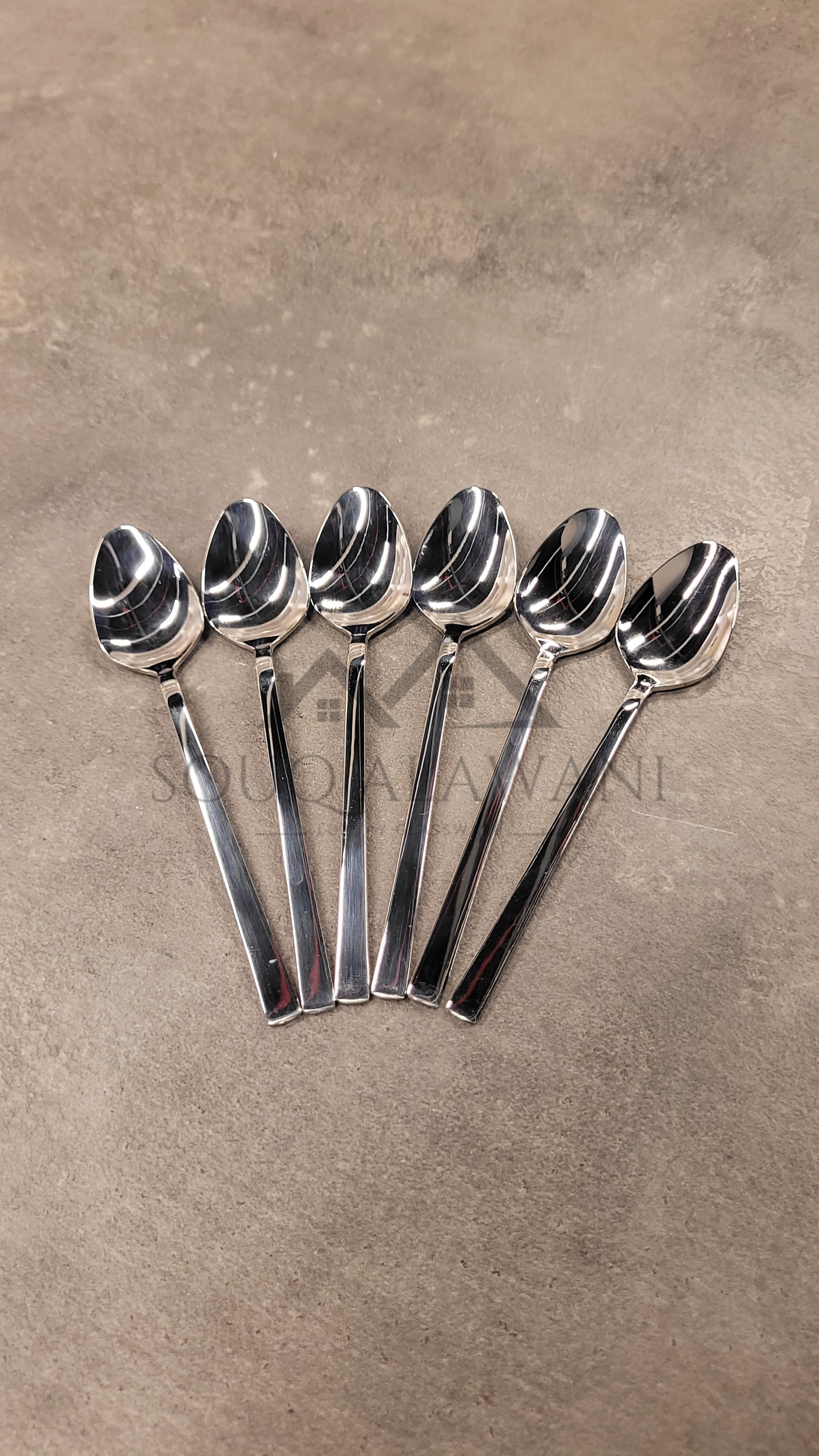 طقم ملاعق شاي لون فضي - SOUQ ALAWANI