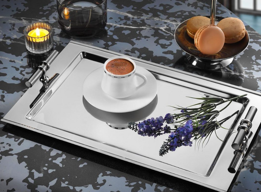 صينية قهوة ستانلس ستيل - SOUQ ALAWANI