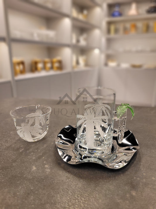 طقم شاي و قهوة 18 قطعة / النخلة - SOUQ ALAWANI