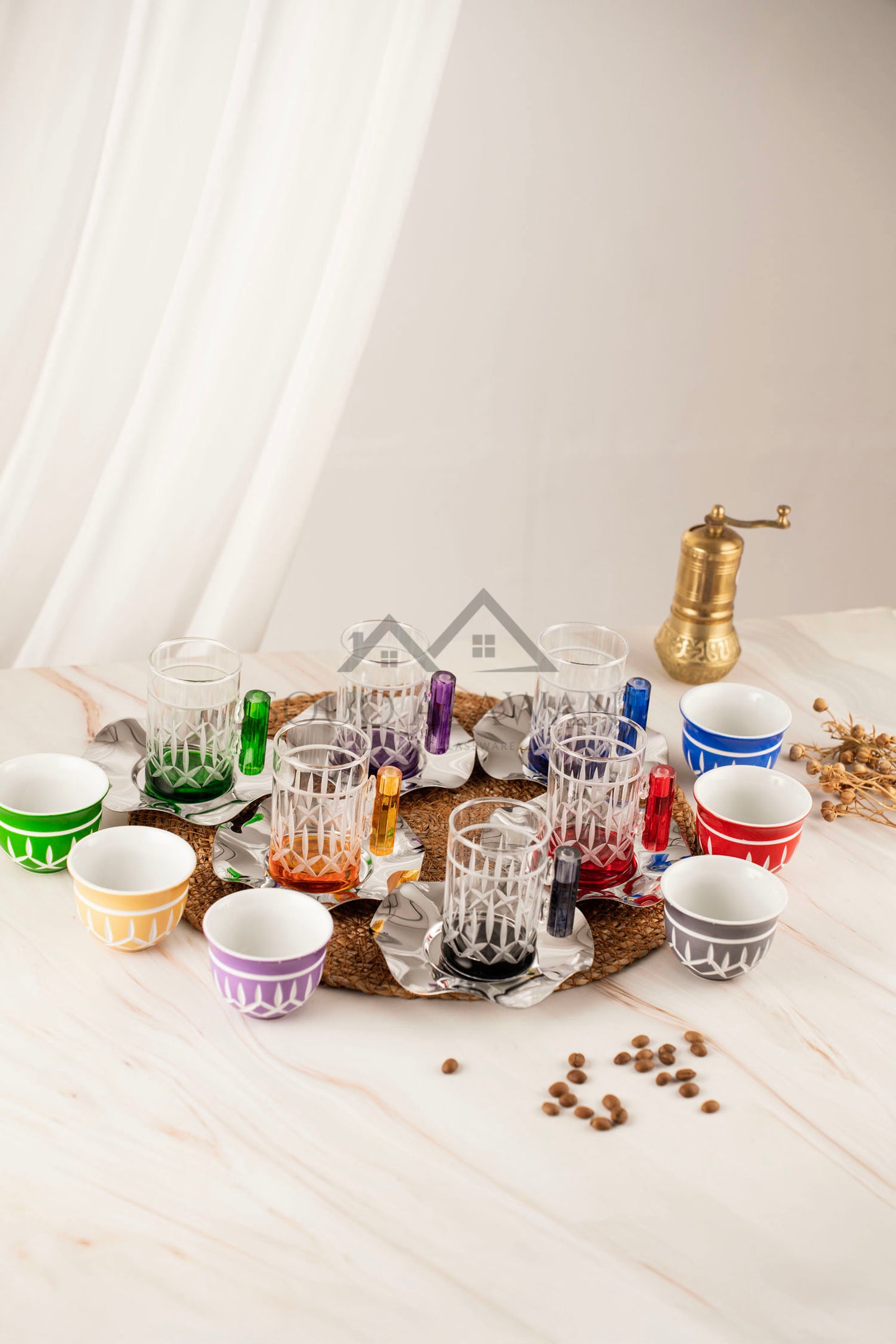 طقم شاي و قهوة 18 قطعة - SOUQ ALAWANI