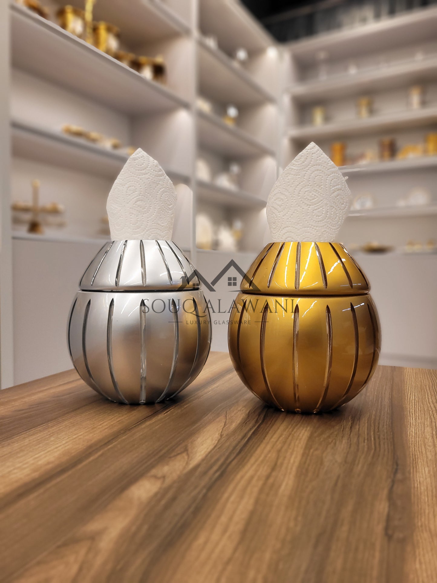 علب مناديل زجاجية - SOUQ ALAWANI