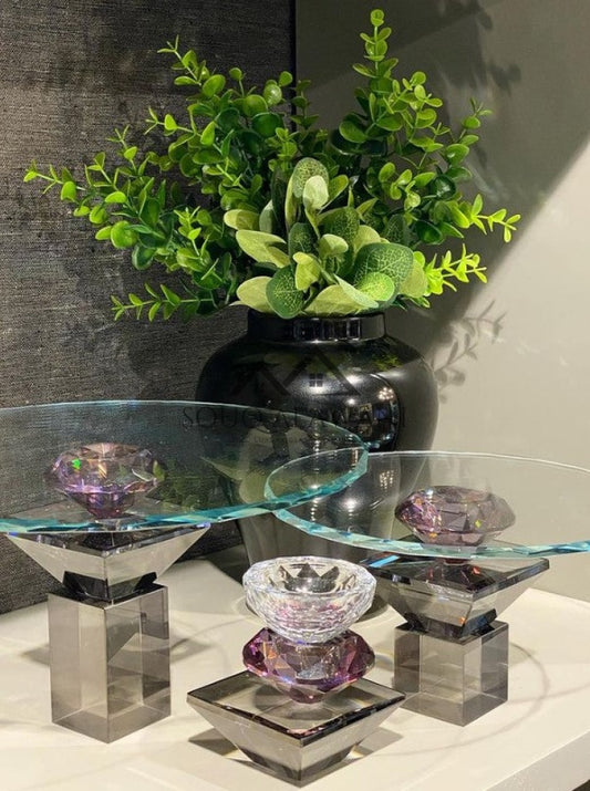 طقم ستاند كيك كريستال - SOUQ ALAWANI