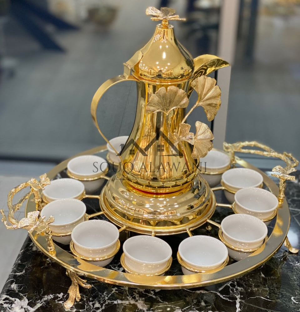 طقم ضيافة قهوة عربية نحاسي - SOUQ ALAWANI