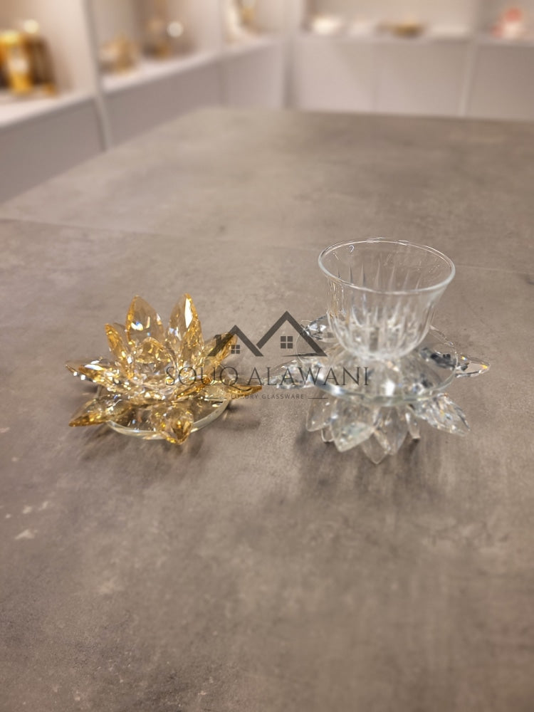 طقم كريستال وردة اللوتس 6 قطع - SOUQ ALAWANI
