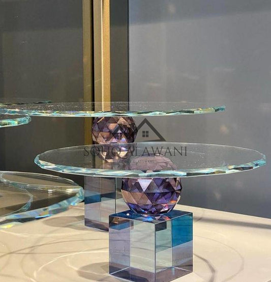 طقم ستاند كيك كريستال - SOUQ ALAWANI