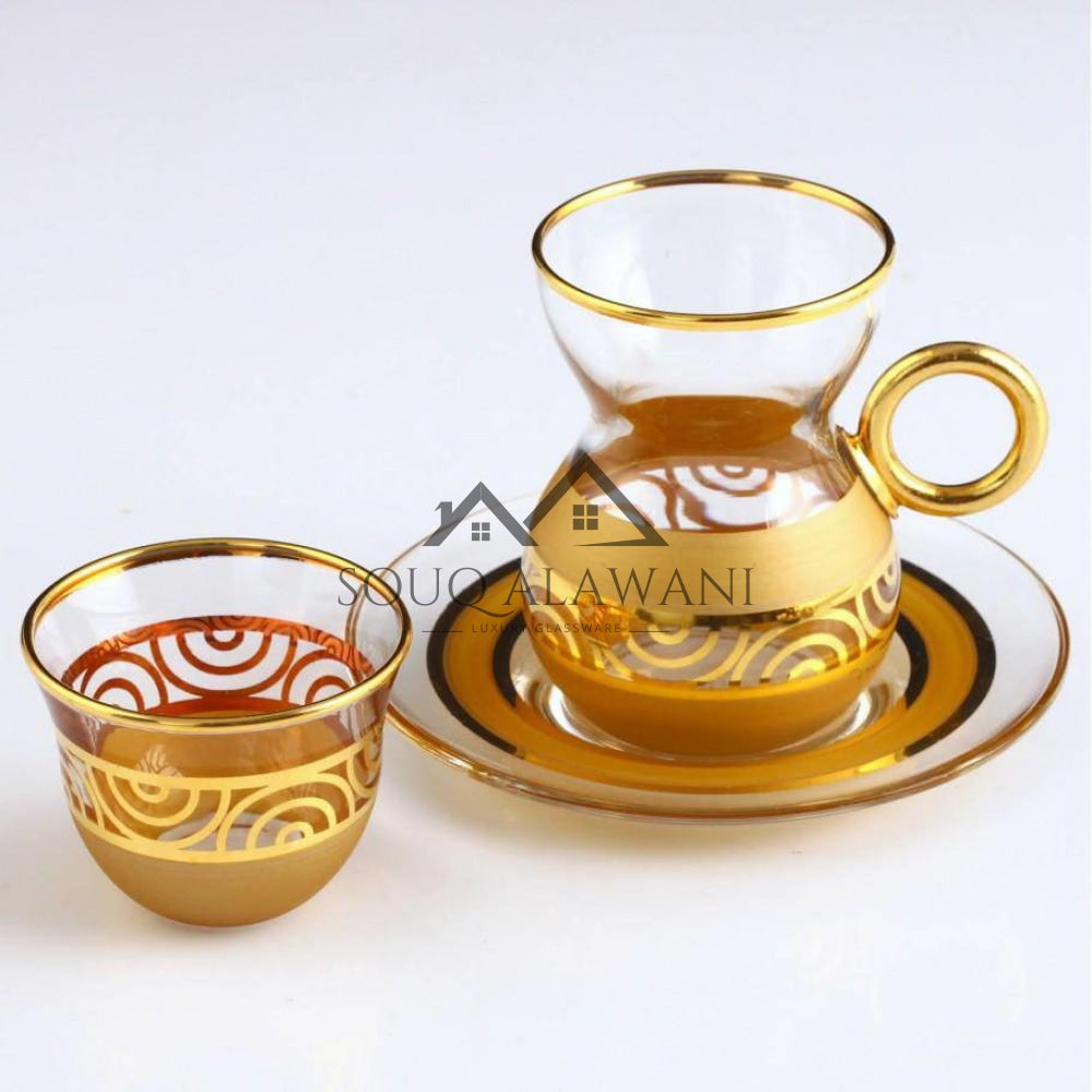 طقم شاي مع قهوة عربية 18 قطعة - SOUQ ALAWANI