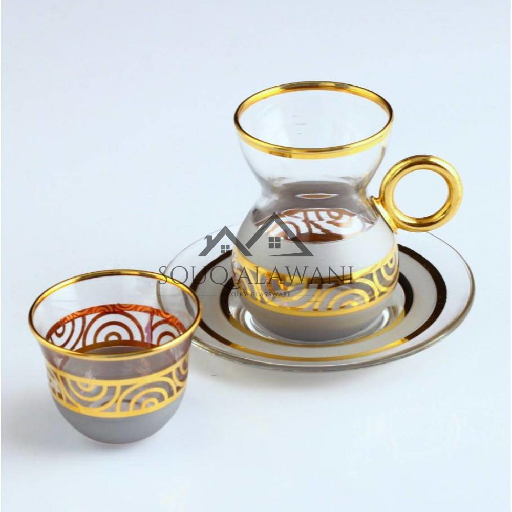 طقم شاي مع قهوة عربية 18 قطعة - SOUQ ALAWANI