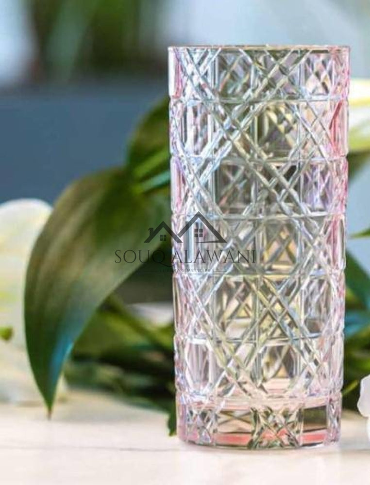 طقم كاسات ماء لون وردي 6 قطع - SOUQ ALAWANI