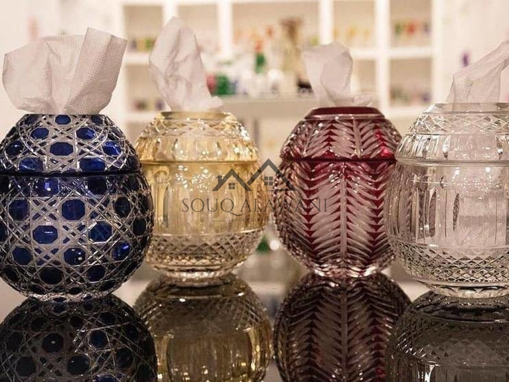 علب مناديل زجاجية فاخرة - SOUQ ALAWANI
