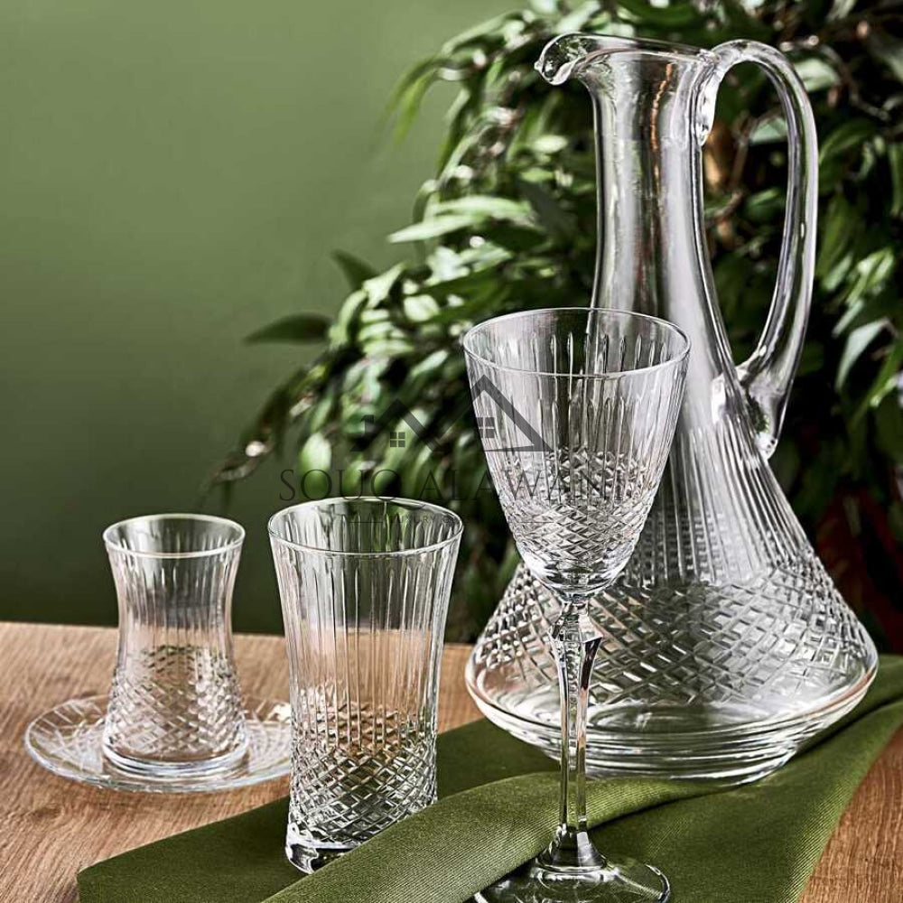 طقم ضيافة زجاج كريستال . 12 شخص / 49 قطعة - SOUQ ALAWANI