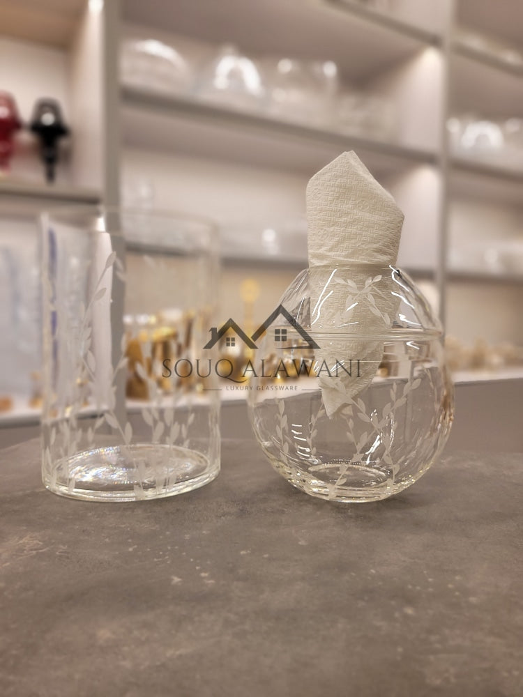 طقم علبة مناديل مع سلة - SOUQ ALAWANI