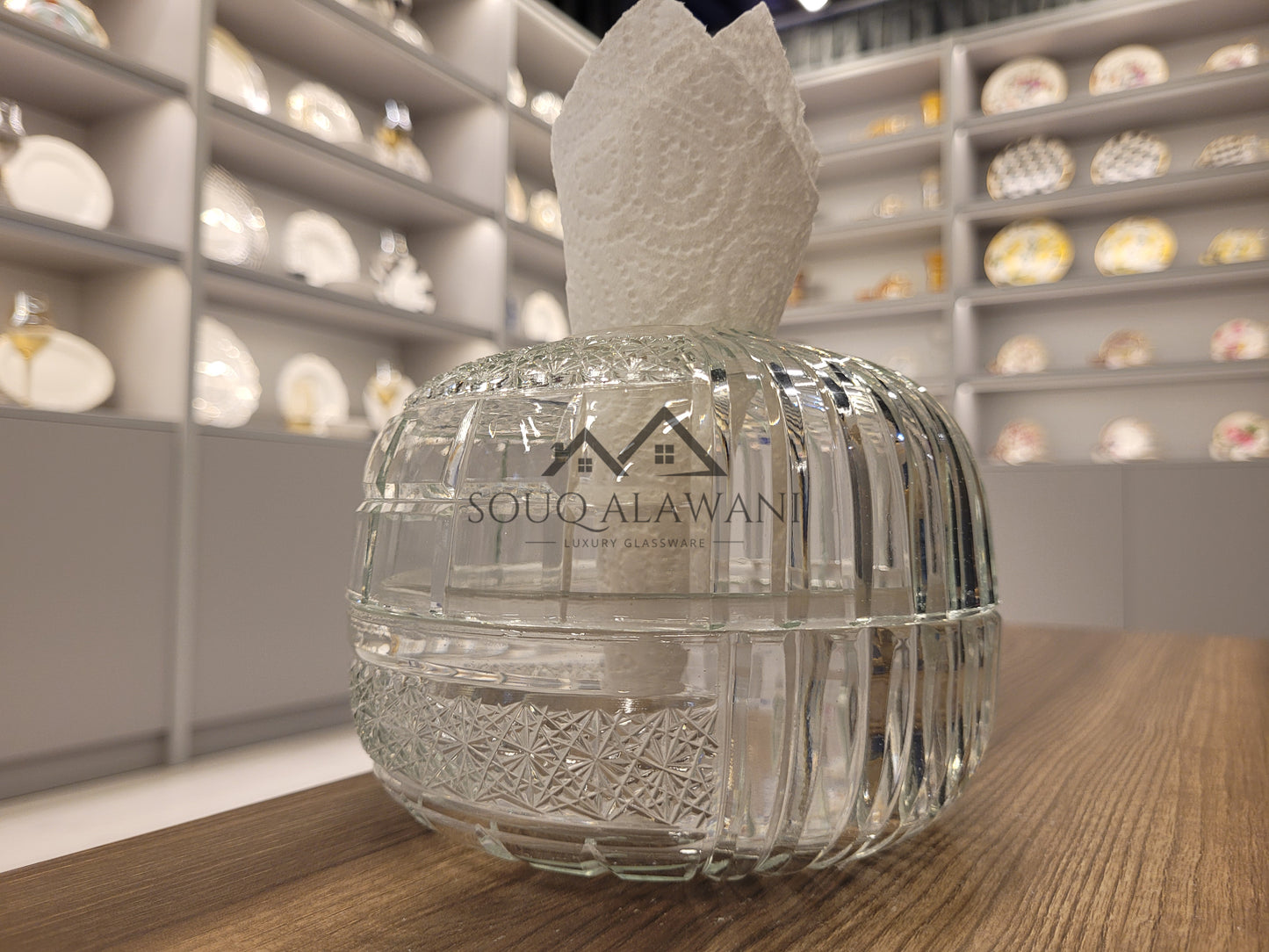 علب مناديل زجاجية فاخرة - SOUQ ALAWANI