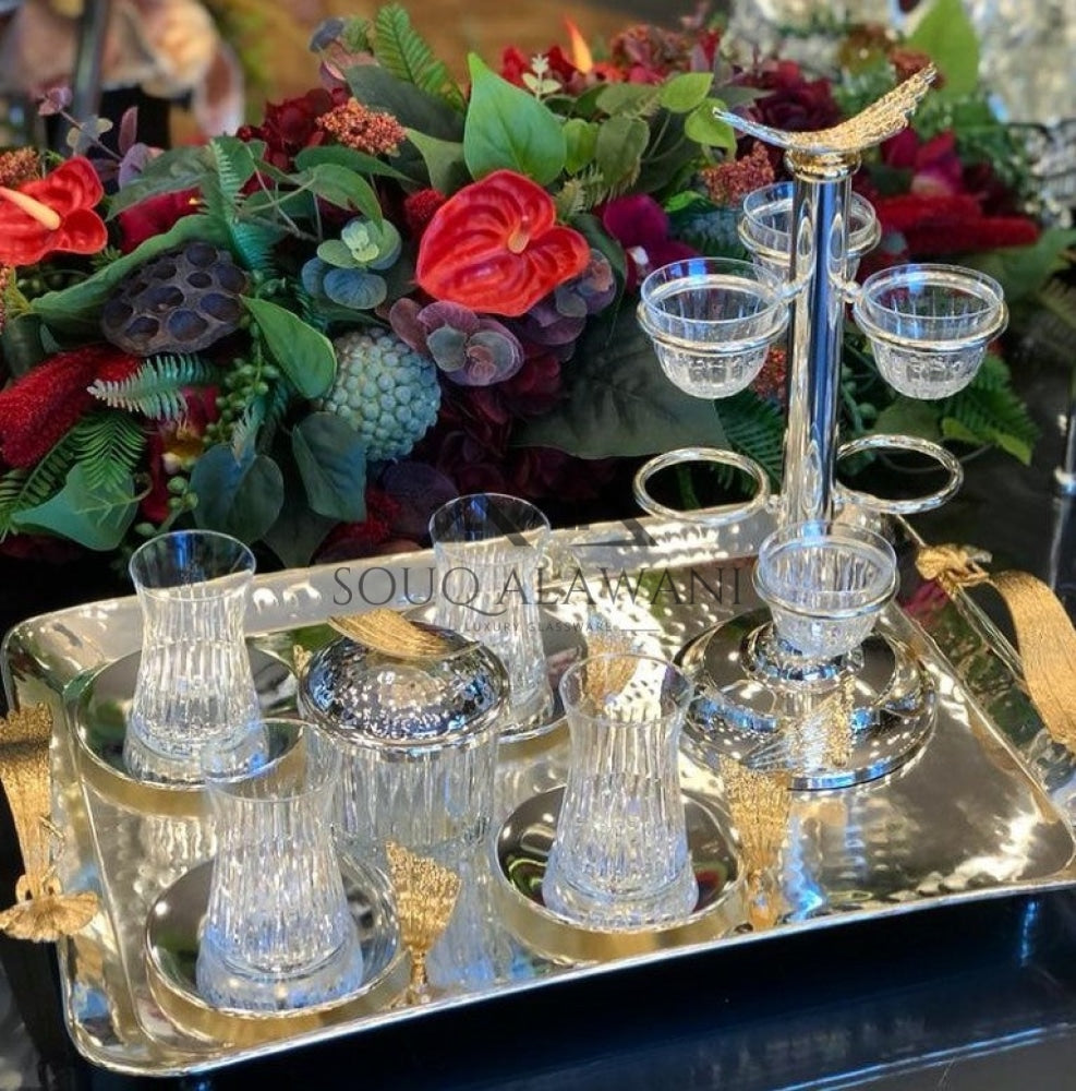 طقم ضيافة نحاسي 21 قطعة - SOUQ ALAWANI