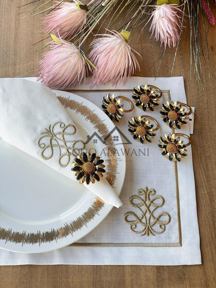 طقم حلقات مناديل سفرة 6 قطع - SOUQ ALAWANI