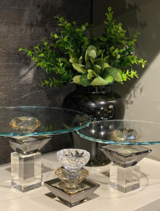 طقم ستاند كيك كريستال - SOUQ ALAWANI