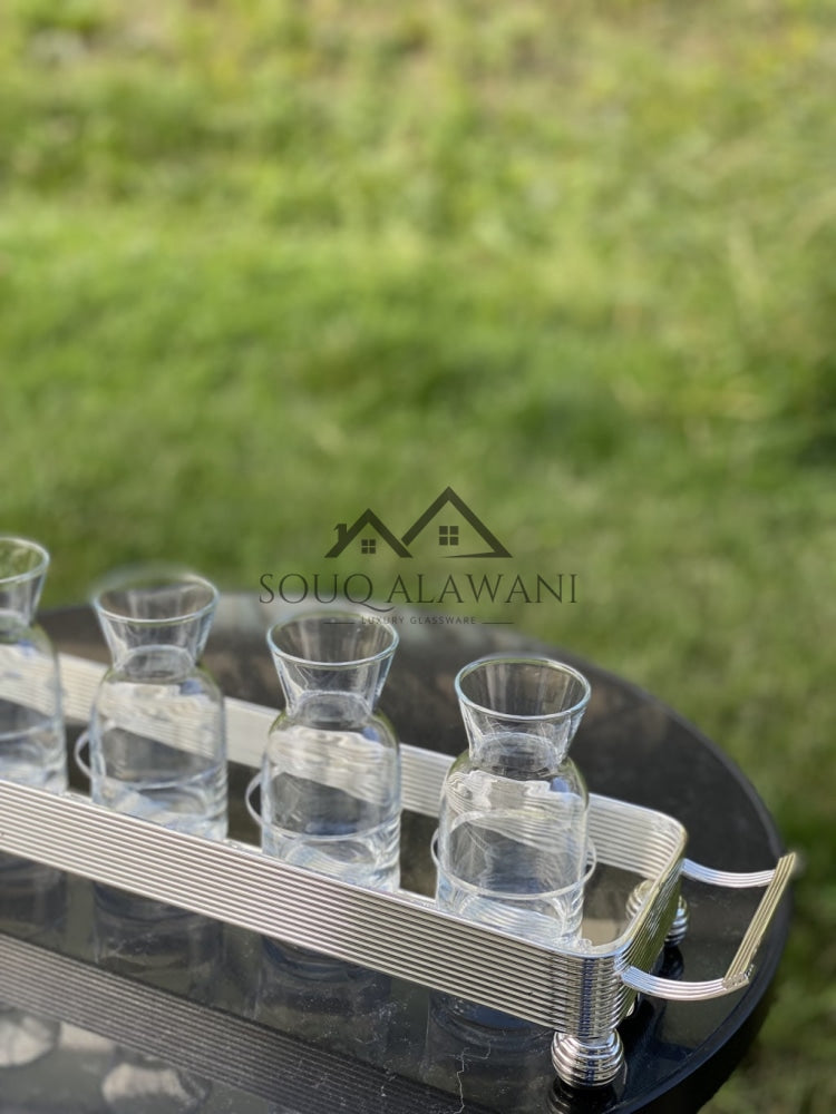 طقم كاسات عصير مع صينية - SOUQ ALAWANI