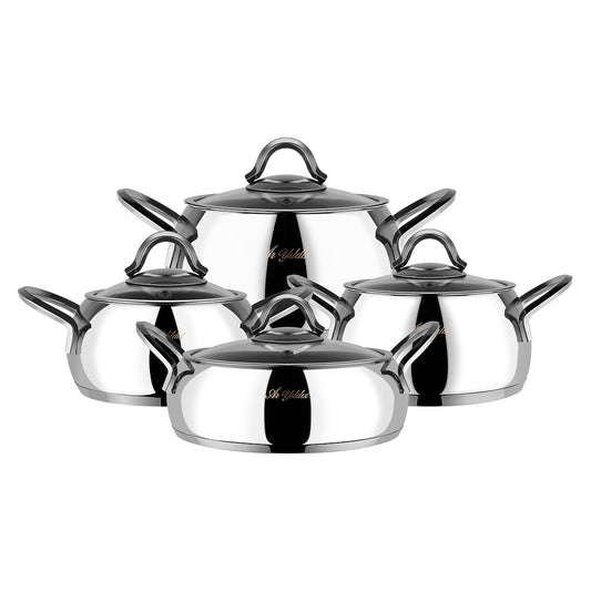 طقم قدور ستانلس ستيل 8 قطع - SOUQ ALAWANI