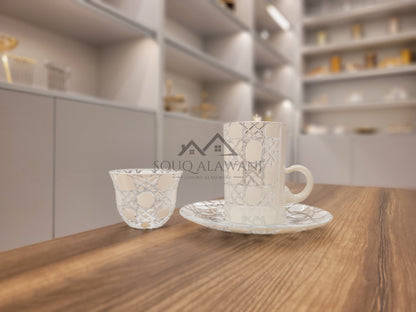 طقم شاي و قهوة 18 قطعة - SOUQ ALAWANI 