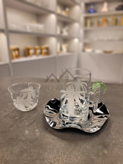 طقم شاي و قهوة 18 قطعة / النخلة - SOUQ ALAWANI 