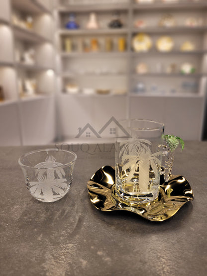 طقم شاي و قهوة 18 قطعة / النخلة - SOUQ ALAWANI 