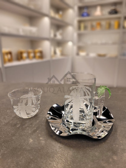 طقم شاي و قهوة 18 قطعة / النخلة - SOUQ ALAWANI 