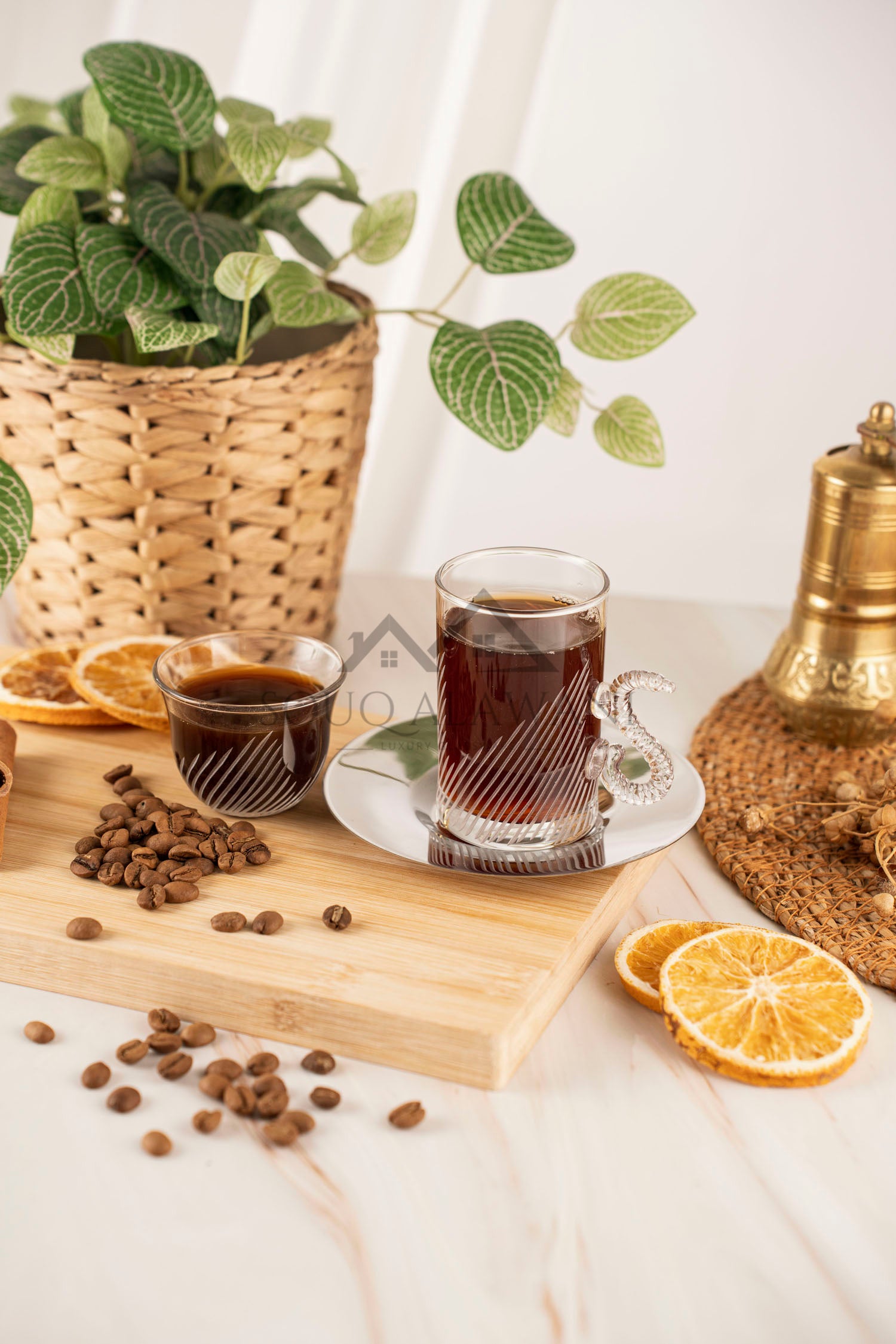 طقم شاي و قهوة 18 قطعة - SOUQ ALAWANI 