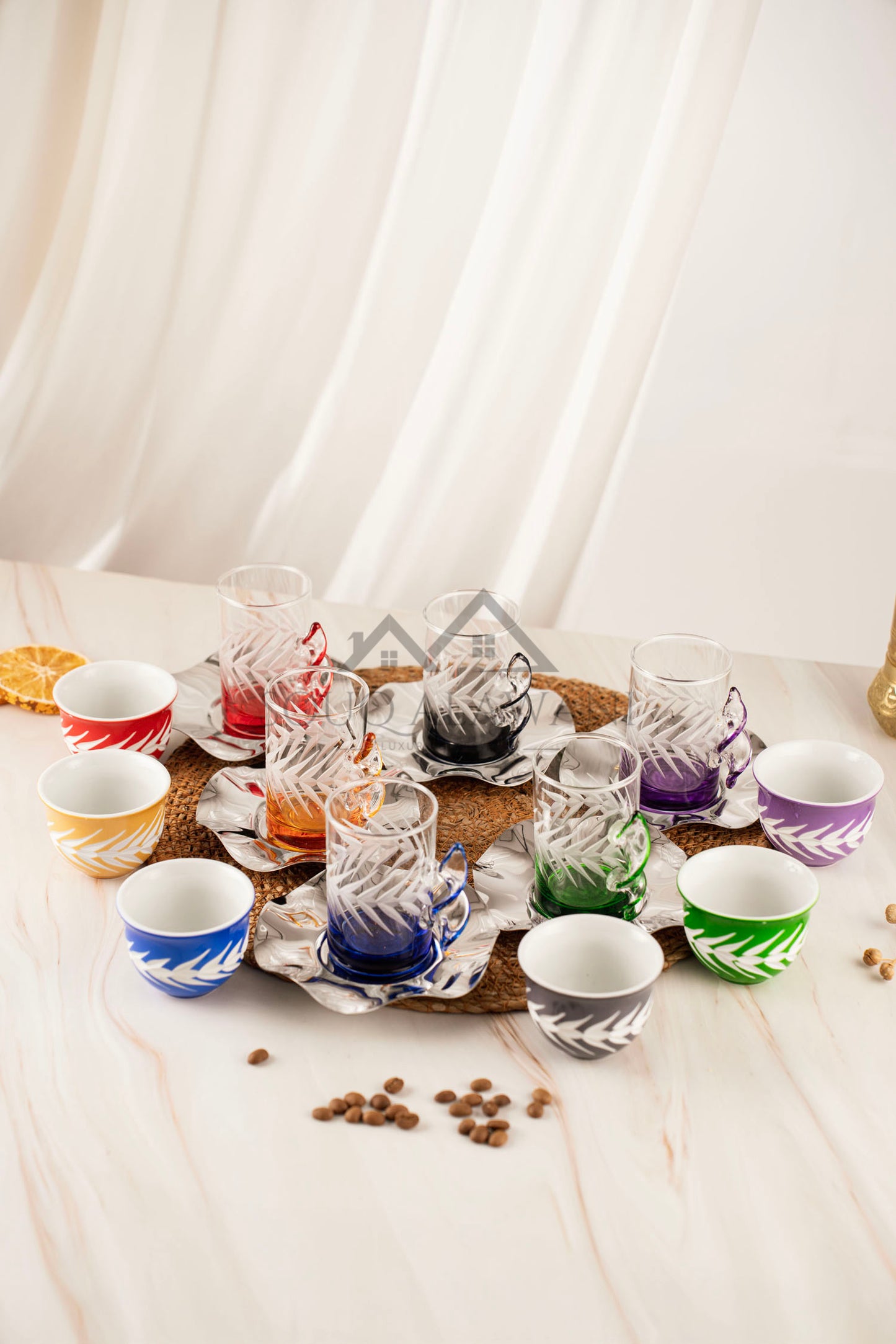 طقم شاي و قهوة 18 قطعة - SOUQ ALAWANI 