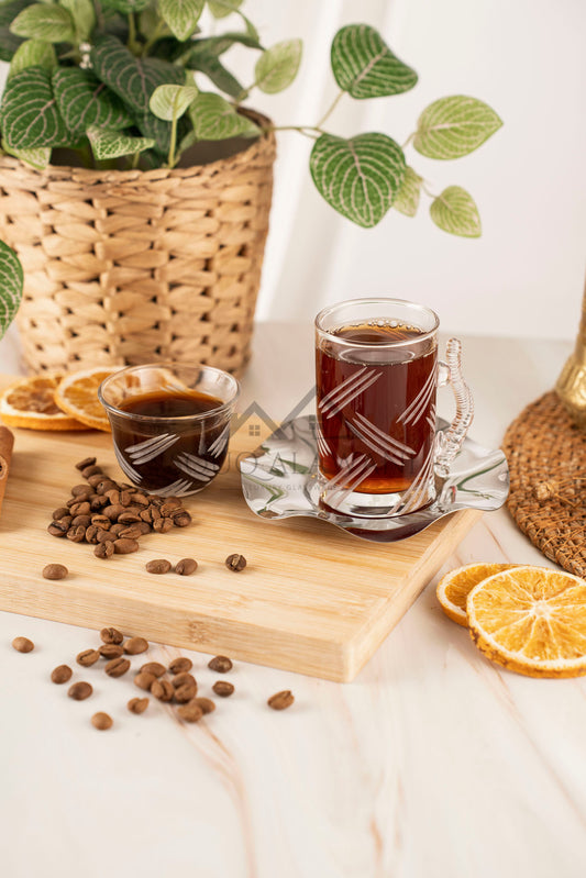 طقم شاي و قهوة 18 قطعة - SOUQ ALAWANI 