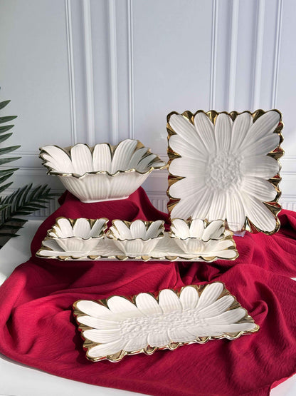 طقم أطباق تقديم بورسلان 7 قطع - SOUQ ALAWANI 