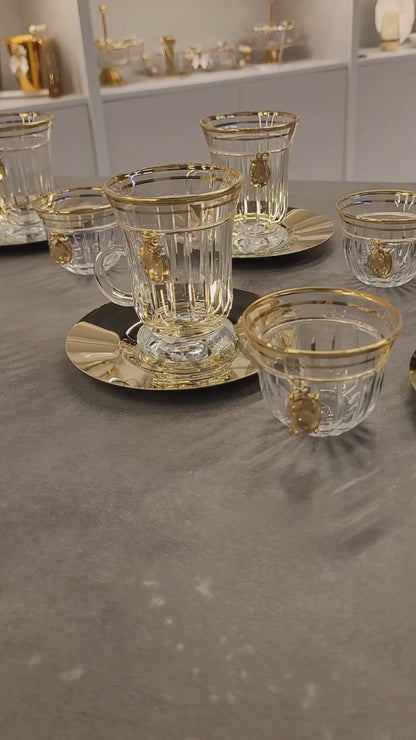 طقم شاي و قهوة 18 قطعة