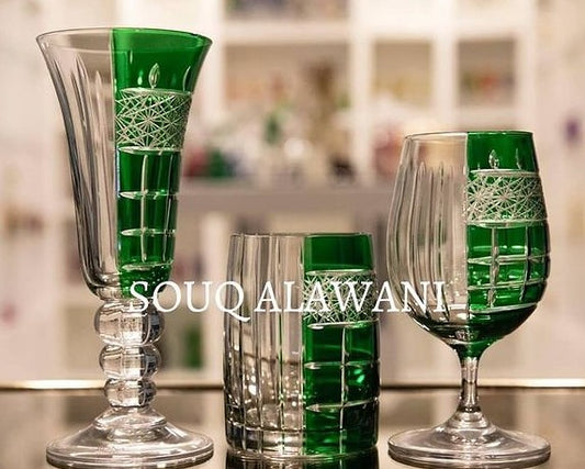 طقم ضيافة كريستال 18 قطعة - SOUQ ALAWANI 