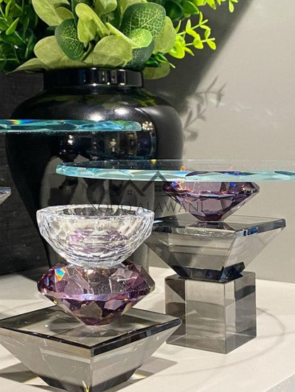 طقم ستاند كيك كريستال - SOUQ ALAWANI 