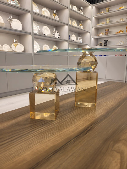 طقم ستاند كيك كريستال - SOUQ ALAWANI 