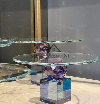طقم ستاند كيك كريستال - SOUQ ALAWANI 