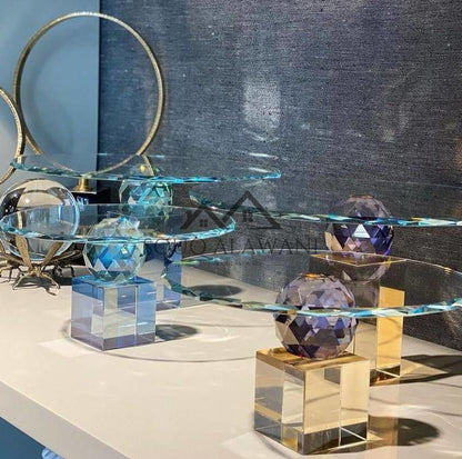 طقم ستاند كيك كريستال - SOUQ ALAWANI 