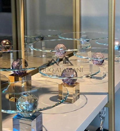 طقم ستاند كيك كريستال - SOUQ ALAWANI 