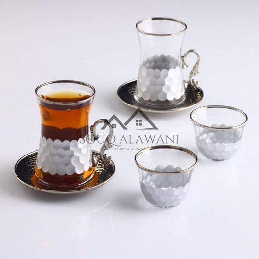 طقم شاي مع قهوة عربية 18 قطعة - SOUQ ALAWANI 