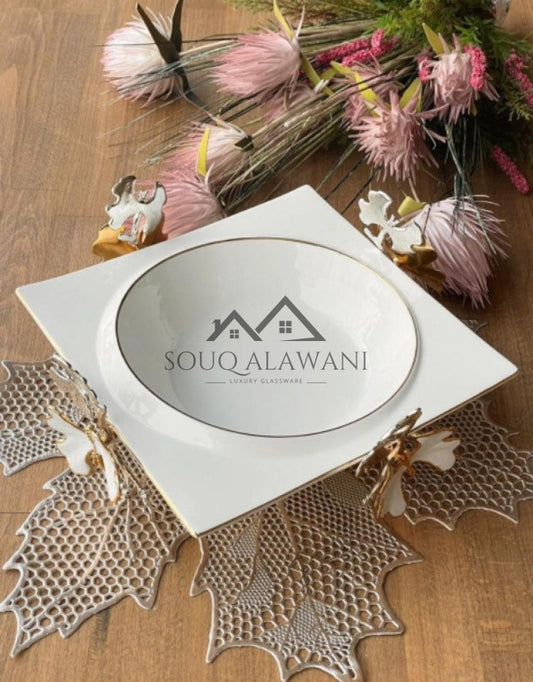 طبق تقديم سلطة ديكور فراشة - SOUQ ALAWANI 