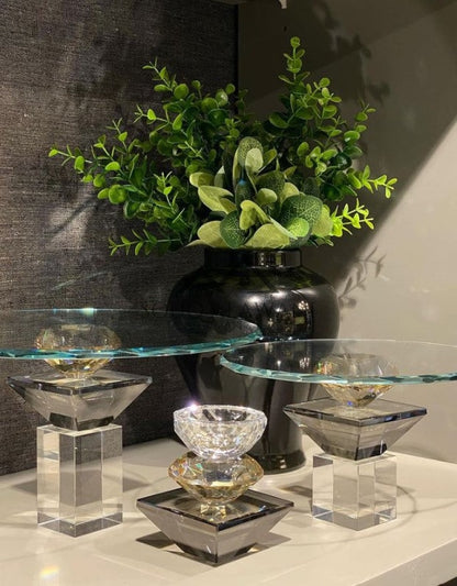 طقم ستاند كيك كريستال - SOUQ ALAWANI 